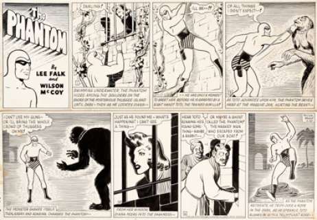 Wilson McCoy The Phantom Sunday Comic Strip Original Art dated 11-27-49 (King Features, 1949)....