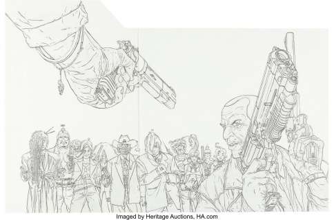 Geof Darrow - Hard Boiled Trade Paperback Cover Original Art (Dark Horse, 1993).