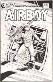 Stan Woch - Airboy #40 Cover Original Art (Eclipse, 1988)....