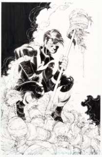 John Romita Jr. and Danny Miki - Nightwing #45 Variant Cover Original Art (DC, 2018)....