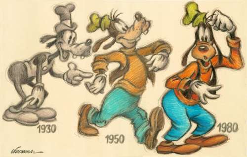 Joan Vizcarra | Goofy’s Evolution - Original Drawing - Joan Vizcarra - 50 x 32 cm - Pencil Art - Original Artwork | Catawiki