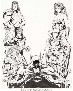 Porter, Howard - Howard Porter - JLA "World‘s Greatest" Promotional Poster Illustration Original Art (DC, 1996)....