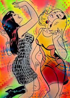 Alvin Silvrants | Iconic Romita Girls “pop art” Mary Jane & Gwen Stacy - Original drawing in colour by Alvin Silvrants | Catawiki