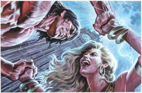 Unidentified Dynamite Entertainment artist - Felipe Massafera Lords of the Jungle #4 Tarzan and Sheena Cover Original Art (Dynamite Entertainment, 2016)....