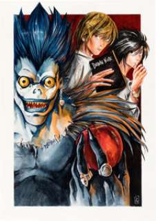 Daniel Azconegui Death Note Illustration Original Art (2022).... (Total: 2 Original Art)