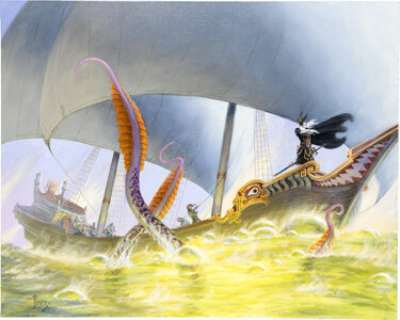 Richard Hescox - "The Boiling Sea" from Sailors on the Seas of Fate Painting Original Art (2017)....