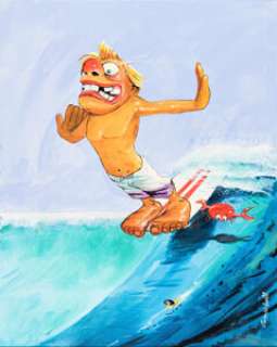 Bill Campbell | A Weird-Oh World: The Art of Bill Campbell "Hot Dogger Hangin’ Ten" Silly Surfers Re-Creation Painti... | Heritage