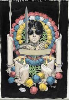 Michael Kaluta | Gods & Tulips Neil Gaiman Cover Portrait Illustration Original Art (CBLDF, 1999). | Heritage