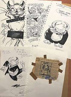 Feazell, Foglio, Martin, Masztal, Roberts - 22 x 30,5 cm. each - 5 Underground Artists - 5 x Cartoon for Glenn Danzig - Exemplaire unique - (1995)