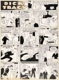 Chester Gould - Dick Tracy Sunday Comic Strip Original Art dated 2-25-40 (Chicago Tribune Syndicate, 1940).