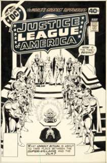 Dick Dillin and Dick Giordano - Justice League of America #168 Cover Original Art (DC, 1979).