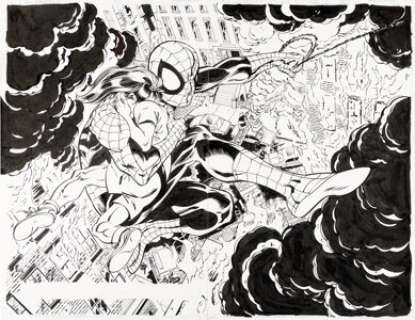 Mark Bagley - Ultimate Spider-Man #27 Cover Original Art (Marvel, 2002).