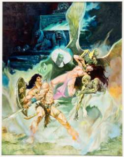 Esteban Maroto - Conan the Barbarian Painting Original Art (1977).
