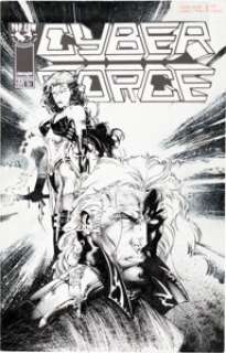 David Finch and Joe Weems Cyberforce #33 Cover Original Art (Image/Top Cow, 1997).