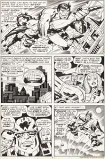 Jack Kirby and Mike Royer The Eternals #15 Story Page 5 Hulk Original Art (Marvel, 1977).