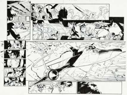 Stuart Immonen and Wade Von Grawbadger All New X-Men #2 Double Page Spread 20-21 Original Art (Marvel, 2012).