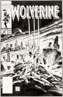 Marc Silvestri and Dan Green Wolverine #33 Cover Original Art (Marvel, 1990). (Total: 2 Original Art)