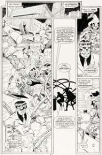 Erik Larsen and Mike Machlan The Amazing Spider-Man #338 Sinister Six Story Page 9 Original Art (Marvel, 1990).