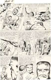Jack Kirby and Dick Ayers The Incredible Hulk #4 Story Page 9 Original Art (Marvel, 1962). | Heritage