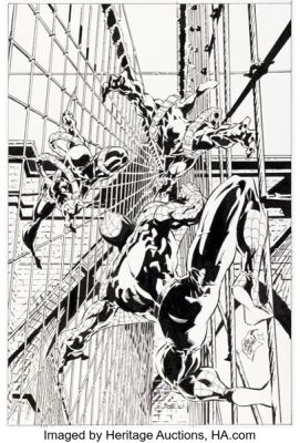 Mike Deodato Jr. The Amazing Spider-Man #512 "Sins Past" Cover Original Art (Marvel, 2004).