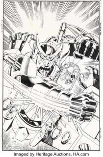 Ron Frenz and Bob Layton Transformers #66 Cover Original Art (Marvel, 1990). | Heritage