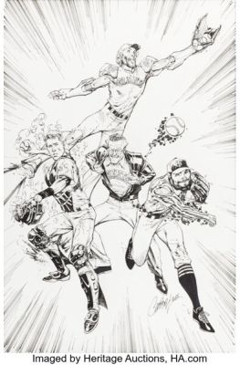 J. Scott Campbell - Stan Lee and San Francisco Giants "Heroes and Comics Night" Poster Illustration Original Art (San Francisco Giants, 2015). | Heritage