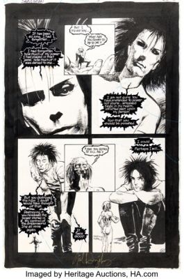 Mike Dringenberg and Malcolm Jones III Sandman #7 Story Page 20 Original Art (DC, 1989).