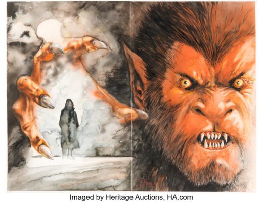 Leonardo Manco Werewolf By Night #1 Cover Painting Original Art (Marvel, 1998).