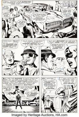 Jack Kirby and Syd Shores Captain America #101 Story Page 4 Original Art (Marvel, 1968). | Heritage