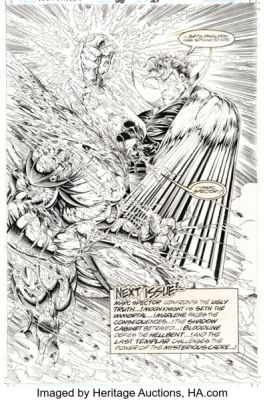 Stephen Platt and Al Vey Marc Spector: Moon Knight #55 Splash Page 21 Original Art (Marvel, 1993).