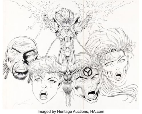 Rob Liefeld and Jon Sibal Extreme Destroyer Epilogue #1 Wraparound Cover Original Art (Image, 1996). (Total: 2 Original Art) | Heritage