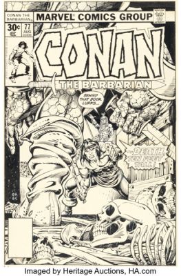 Gil Kane and Ernie Chan Conan the Barbarian #77 Cover Original Art (Marvel, 1977). | Heritage
