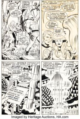 Jack Kirby and Joe Sinnott Fantastic Four #88 Crystal Story Page 17 Original Art (Marvel, 1969). | Heritage