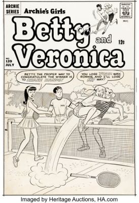 Dan DeCarlo and Rudy Lapick Archie’s Girls Betty and Veronica #139 Cover Original Art (Archie, 1967). | Heritage