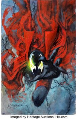 Bill Sienkiewicz Spawn #301 Cover Original Art (Image, 2019). | Heritage
