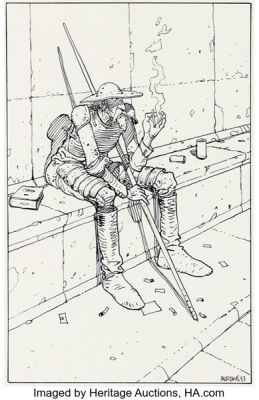 Jean Giraud (Moebius) Cervantes, Don Quixote de la Mancha Illustration Original Art (1993). | Heritage