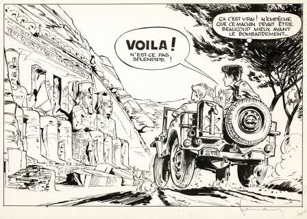 Hermann | Histoire en able, planche originale à l’encre de chine publiée dans le magazine « Plein Feu » en 1960. | Septimus