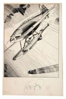 AL McWILLIAMS ORIGINAL PULP ART PAIR FOR FLYNG ACES  MAGAZINE. | Hake’s
