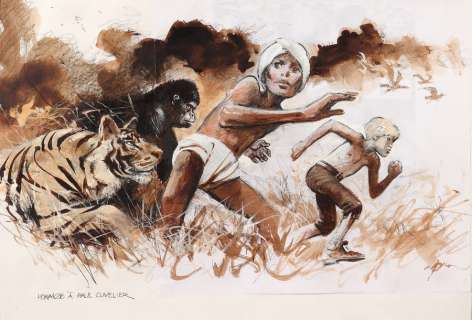 Follet | Corentin, illustration au crayon gras, Ã … | Millon