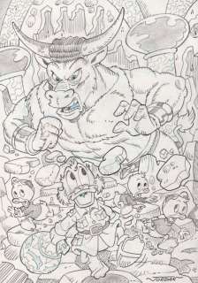 Julian Jordan - 1 Pencil drawing - Uncle Scrooge - "The Minotaur Labyrinth" | Catawiki