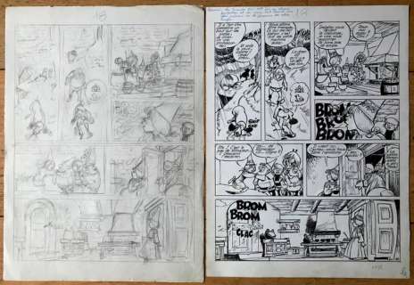Sirius - 1 Planche originale + planche préparatoire - Bouldadar et Colegram - La Guerre des Kobolds - 1980 | Catawiki