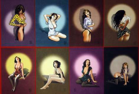 Milo Manara - 8 presse - Milo Manara - 8x lito "Pin Ups" non firmate, non numerate - 1999 | Catawiki