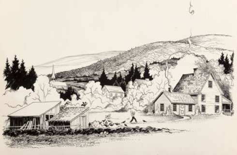 Louis Darling (American, 1916-1970) The Enormous Egg interior illustration, 1956 Ink and gouache on board 12 x - | Heritage