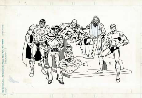 Joe Orlando, Jose Delbo - 6 Dc Published 1970S Activity Book Pinup (Bizarro, Lex Luthor, Brainiac, Mr. Mxyzptlk, Terra-Man, Toyman