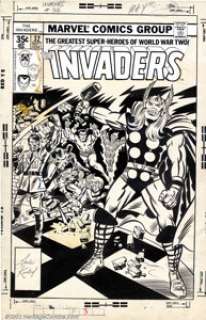 Jack Kirby and Joe Sinnott - Original Cover Art for The Invaders #32 (Marvel, 1978). The greatest superheroes of - | Heritage