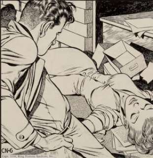 Edd Cartier (American, 1914-2008). Cryptic Note, interior illustration. Ink and pencil on board. 7-3/8 x 7 inches (18.7 ...