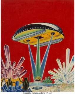 Frank R. Paul (American, 1884-1963). The World of Singing Crystals, Wonder Stories magazine cover, April... | Heritage