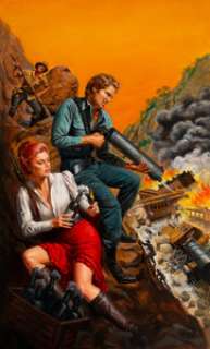 Samson Pollen (American, 20Th Century) | Renegade: Guatemala Gunman, paperback cover, 1984 Gouache on board 29-1/2 x 18... | Heritage