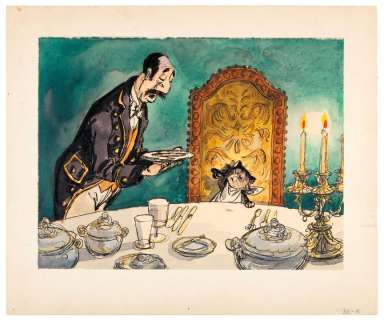 THE ARISTOCATS â€œBERLIOZ AND BUTLERâ€ KEN ANDERSON ORIGINAL CONCEPT PAINTING. | Hake’s