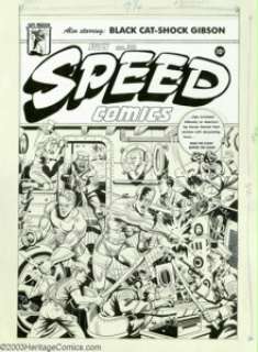 Alex Schomburg - Original Cover Art for Speed Comics #33 (Harvey, 1944). The collectibility of many Golden Age -